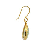 Boucles d'oreilles dorées crantées goutte en prehnite