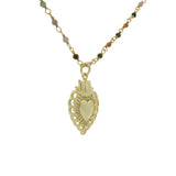 Collier santa maria doré tourmaline et coeur 60cm