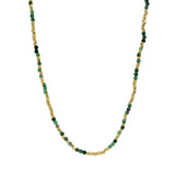 Gold pearl and stone choker necklace