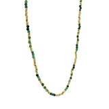 Gold pearl and stone choker necklace
