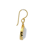 Boucles d'oreilles dorées crantées goutte en pierre de lune