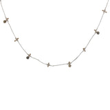 Collier doré fil blanc avec pampilles et perles de culture S 60 cm