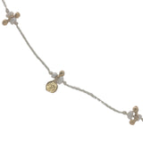 Collier doré fil blanc avec pampilles et perles de culture S 60 cm