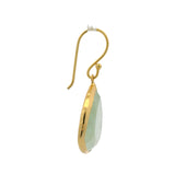 Boucles d'oreilles dorées en prehnite sertis clos