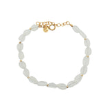 Bracelet with oval stones and golden beads