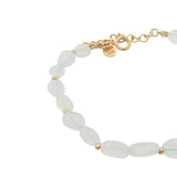 Bracelet with oval stones and golden beads