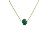 Gold clover necklace with natural stone