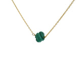 Gold clover necklace with natural stone