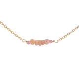 Gold choker necklace with natural stones