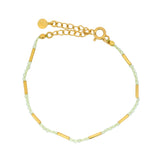 Gold stone and tube bracelet