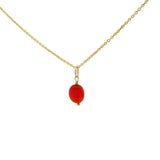 Smooth stone gold necklace