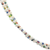 Collier doré en perles de culture et perles multicolores
