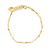 Bracelet doré tubes et opal de feu