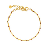 Bracelet tubes dorés et goldstone