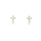 925 silver earrings with zircons and tassel flower