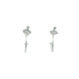 Mini 925 silver and zircon hoop earrings