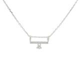 925 silver necklace and zircon bar