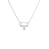 925 silver necklace and zircon bar