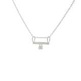 925 silver necklace and zircon bar