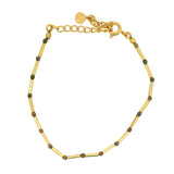 Bracelet doré Unakite alternée avec des tubes dorés