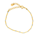 Bracelet doré en labradorite et tubes dorés