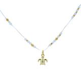 Collier en fil pierre de lune et pendentif petite tortue 42cm