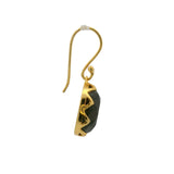 Boucles d'oreilles dorées pendantes en labradorite