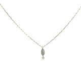 Collier doré labradorite avec anneau pour charms 42 cm
