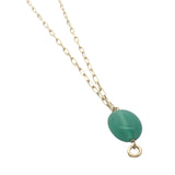Collier doré onyx verte avec anneau pour charms 42 cm