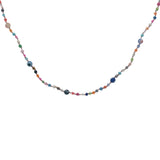 Collier doré mix de perles colorées et oeil 40 cm