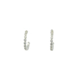 Mini silver hoop earrings with round zircons