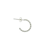 Mini silver hoop earrings with round zircons