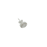 Boucle d'oreilles puce argent 925 zircon ovale