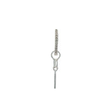 Mini créole fermée argent 925 pampille zircon baguette et tige