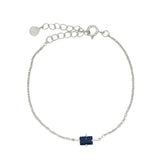 Bracelet en argent pierre rectangle lapis