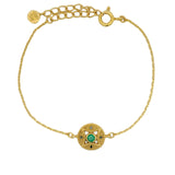 Bracelet arabesque onyx verte et zircons
