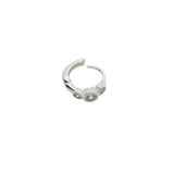 Mini créole fermée argent 925 3 zircons