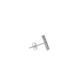 Boucle d'oreilles puce argent 925 barre fine zircons