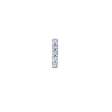 Boucle d'oreilles puce argent 925 barre fine zircons
