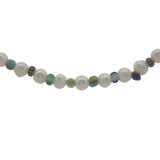 Collier doré perles de culture et perles multicolores 60 cm