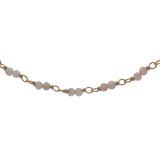 Collier doré avec duo opale rose 42 cm