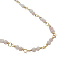 Collier doré avec duo opale rose 42 cm