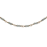 Collier doré avec duo prehnite 42 cm