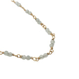 Collier doré avec duo prehnite 42 cm