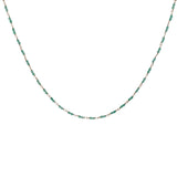 Collier doré avec duo onyx verte 42 cm
