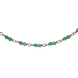 Collier doré avec duo onyx verte 42 cm