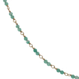 Collier doré avec duo onyx verte 42 cm