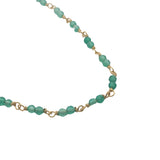 Collier doré avec duo onyx verte 42 cm