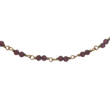 Collier doré avec duo grenat 42 cm