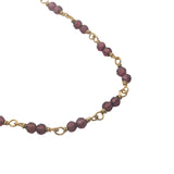 Collier doré avec duo grenat 42 cm